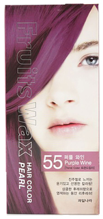 Краска для волос Welcos Fruits Wax Pearl Hair Color 55 Purple Wine 60 мл