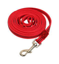 Поводок для собак Зооник, капроновый с латексной нитью, красный, 5 м x 20 мм