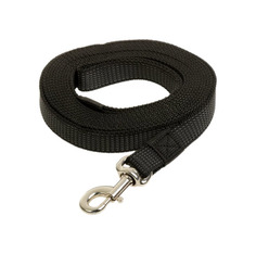 Поводок для собак Зооник капроновый с двойной латексной нитью и карабином черный 3м x 25мм