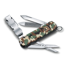 Нож-брелок VICTORINOX NailClip зелёный камуфляж 8 функций