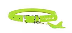 Ошейник COLLAR Glamour кожаный круглый для длинношерстных собак зеленый 8 мм 25 – 33 см