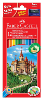 Цветные карандаши Faber Castell ECO Замок с точилкой 120112 12 цветов