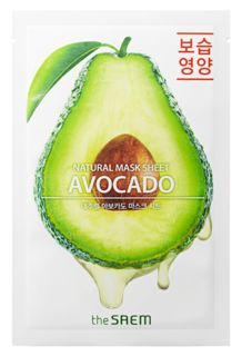 Маска тканевая THE SAEM с экстрактом авокадо Natural Avocado Mask Sheet 21мл