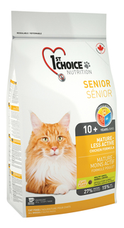 Сухой корм для кошек 1st choice Senior Mature or Less Active, цыпленок, 5,44кг