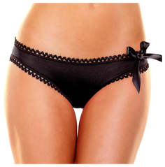 Трусики ажурные с декоративной шнуровкой на попке, черные, S/M Hustler Lingerie