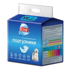 Подгузники для собак и кошек весом 25-40 кг Cliny, размер ХXL (6 штук)