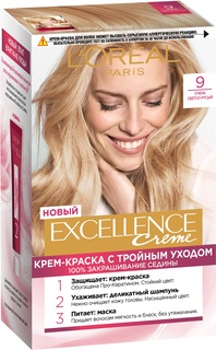 Крем-краска для волос LOreal Excellence стойкая тон 9 "Очень светло-русый"