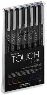Набор линеров Touch Liner, цвет: цветные, 0,1 мм, 7 штук