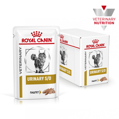 Влажный корм для кошек ROYAL CANIN Vet Diet Urinary S/O, паштет, цыпленок, 12шт по 85г
