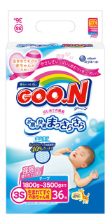 Подгузники для новорожденных Goon XXS (0-3 кг), 36 шт.