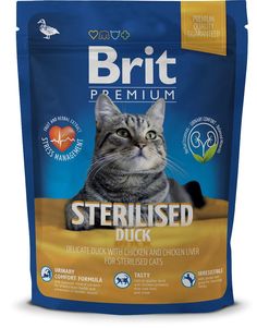 Сухой корм Brit Premium Cat Sterilised для стерилизованных кошек 300 г, Утка и печень Brit*