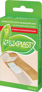 Пластырь Luxplast кровоостанавливающий на полимерной основе 12 шт.