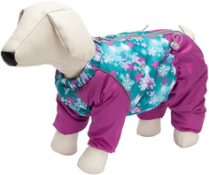 Комбинезон для собак OSSO Fashion Снежинка, женский,фиолетово-бирюзовый,S,длина спины 28см