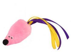 Мягкая игрушка для кошек Gosi Мышь с мятой искусственный мех, текстиль, розовый, 7 см