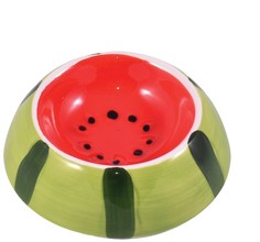 Миска для грызунов КерамикАрт Арбузик, керамическая, красно-зеленая, 10мл