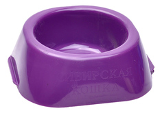 Одинарная миска для кошек Сибирская кошка, пластик, в ассортименте, 0.23 л