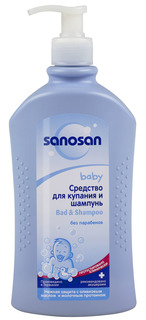 Cредство для купания и шампунь Ыanosan с дозатором 500 мл Sanosan
