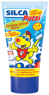 Зубная паста Silca putzi плюс кальций от 2 до 6 лет 50 мл /12