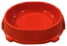 Одинарная миска для кошек и собак FAVORITE, пластик, красный, 0.22 л