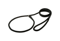 Поводок для собак V.I.Pet, удавка, круглый с кольцом, нейлон, черный, 1,7 м x 8 мм