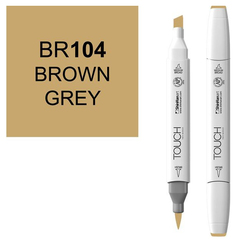 Маркер Touch Brush двухсторонний на спиртовой основе 104 Коричнево-серый коричневый
