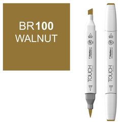 Маркер Touch Brush двухсторонний на спиртовой основе 100 Грецкий орех коричневый