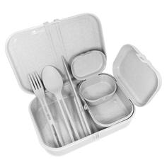 Набор из 3 ланч-боксов и столовых приборов pascal organic зеленый, Koziol