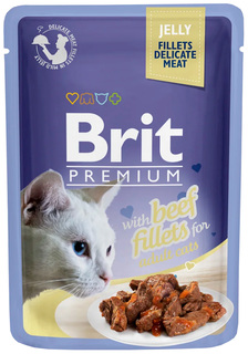 Влажный корм для кошек Brit Premium Jelly Beef Fillets, филе говядины в желе, 24шт по 85г Brit*