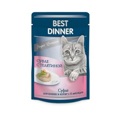 Влажный корм для кошек Best Dinner суфле с телятиной 85г 24шт