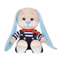 Мягкая игрушка Jack&Lin Зайчик в полосатой кофточке и синих штанишках, 25 см