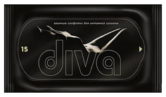 Влажные салфетки Diva для интимной гигиены черные 15 шт