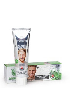 Зубная паста SYNERGETIC Комплексное укрепление "УЛЬТРАМЯТА" натуральная, без фтора, 100г