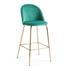 Барный стул La Forma Mystere 71378, золотистый/бирюзовый