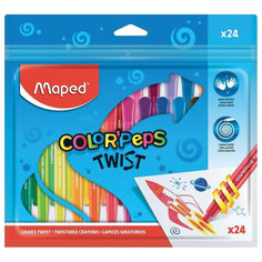 Восковые мелки Maped Colorpeps Twist выкручивающиеся, 24 цвета