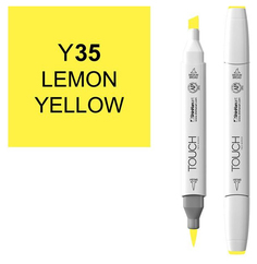 Маркер Touch Brush двухсторонний на спиртовой основе Желтый лимонный 035 желтый