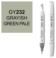 Маркер Touch Brush двухсторонний на спиртовой основе Светлый серо-зеленый PB272 синий