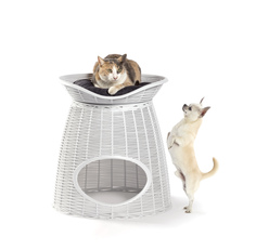 Домик для кошек Bama Pet Pasha с подушечками, белый, 52x60x46см