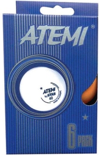 Мячи для настольного тенниса Atemi ATB16O 1*, оранжевый, 6 шт.