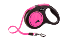 Поводок-рулетка FlexiNew Neon M Tape 5m розовый