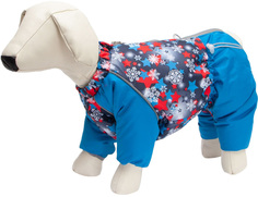 Комбинезон для собак OSSO Fashion Снежинка, мужской, сине-красный, M, длина спины 30 см