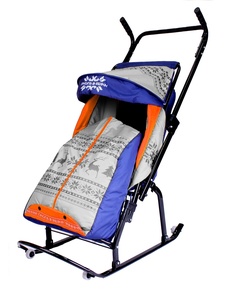 Санки-коляска R-Toys Герда 4-Р3 с 4 колесиками