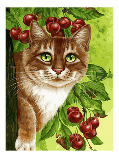 Раскраска по номерам Белоснежка Кот на вишневом дереве