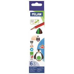Карандаши цветные "Milan", трехгранные, 6 цветов