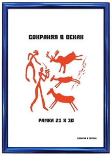 Рамка пластиковая, 21x30 см, синий металлик 1008928 Комус