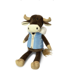 Мягкая игрушка Maxi Toys Бык Гаврила в пуховой жилетке, 23 см Maxitoys
