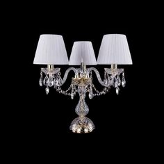 Настольная лампа с абажуром 1406L/3/141-39 G SH32-160 Bohemia Ivele Crystal