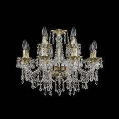 Хрустальная люстра 16103/8+4/195 G Bohemia Ivele Crystal