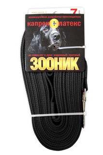 Поводок универсальный для собак Зооник, капрон, латекс, металл, черный, длина 7 см