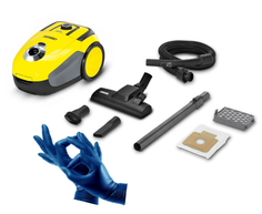 Пылесос KARCHER VC 2 + многоразовые латексные перчатки комплект
