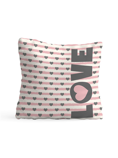 Декоративная подушка флис 35х35 см Love розовая Sfer.Tex